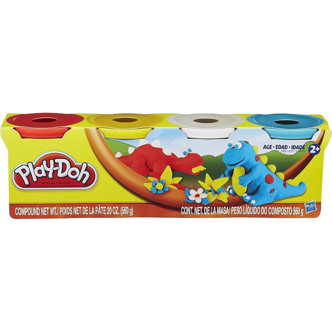Play-Doh 4-Pack of Colors, Red, Yellow, White and Blue, view 2