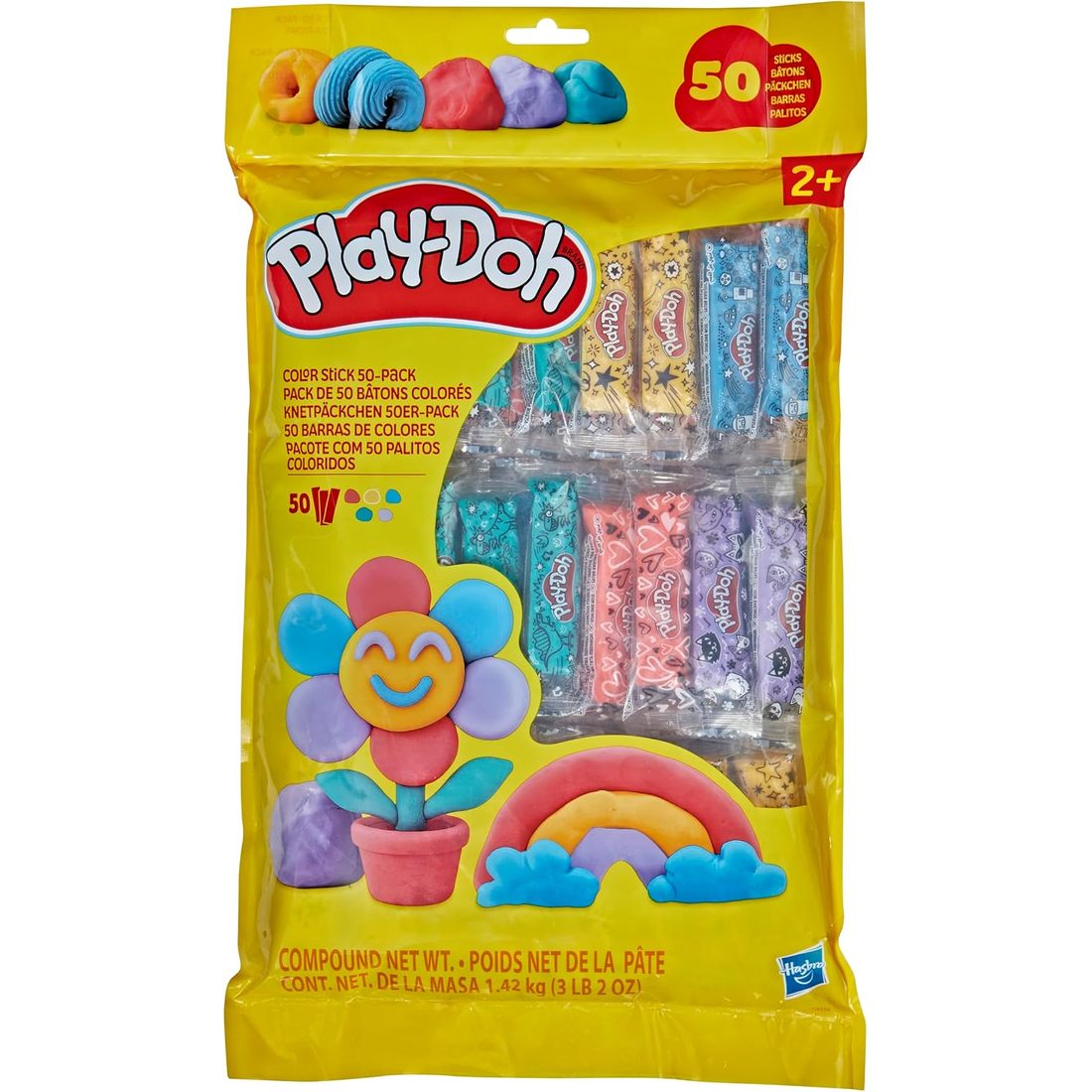Play-Doh Refill Color Sticks 50-Pack, Individually Wrapped