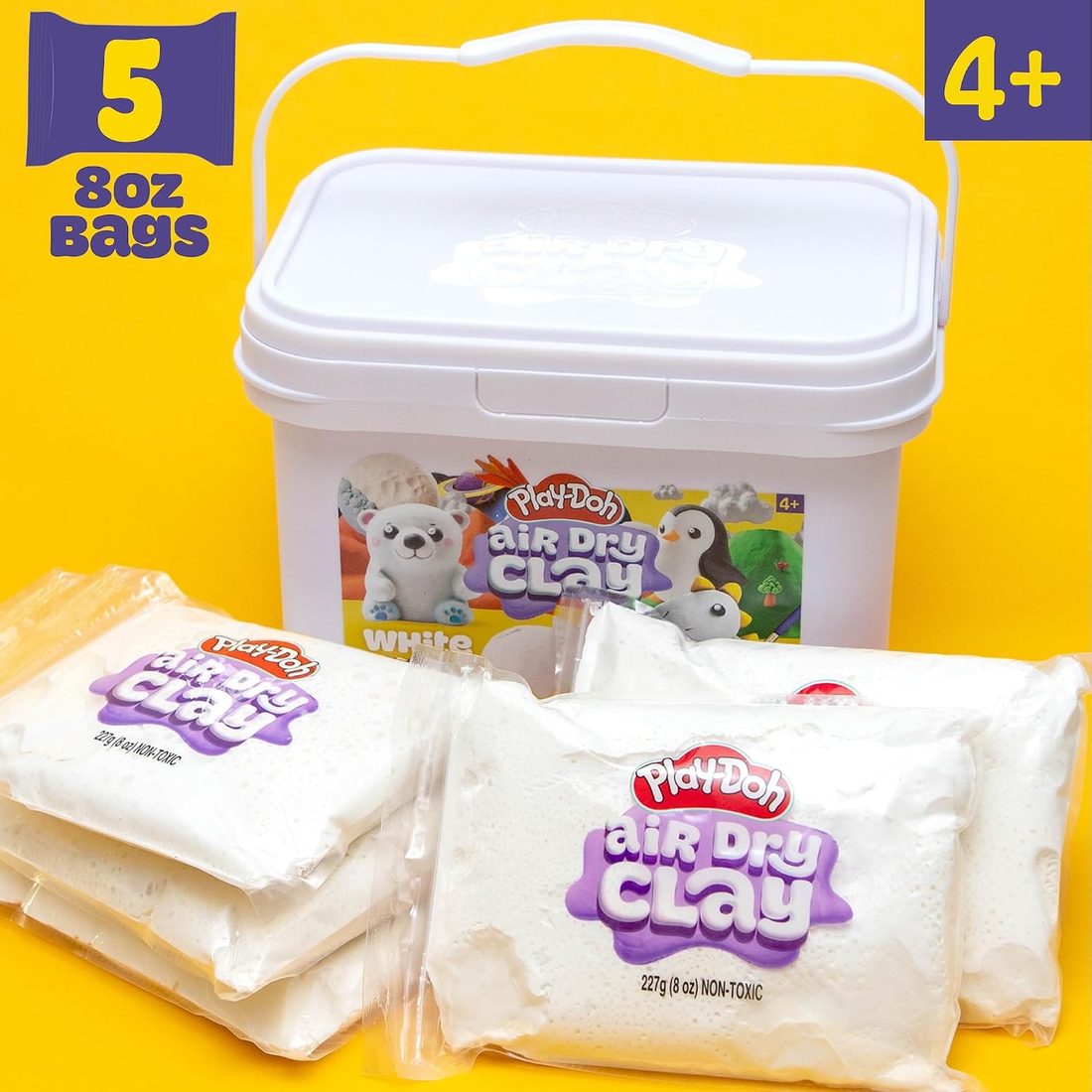 Play-Doh Air Dry Clay Bucket, 2.5 lb White, view 3