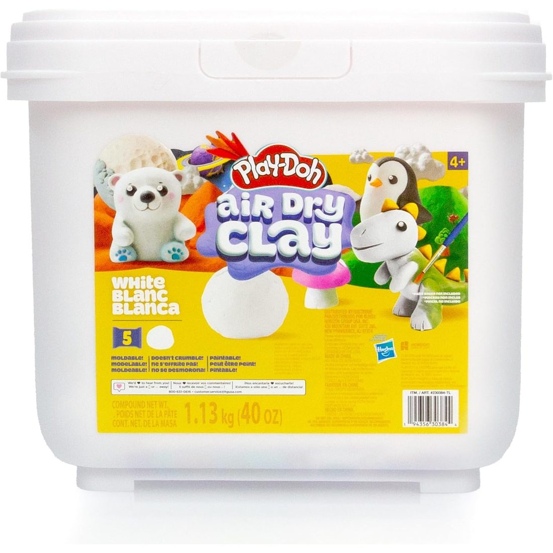 Play-Doh Air Dry Clay Bucket, 2.5 lb White