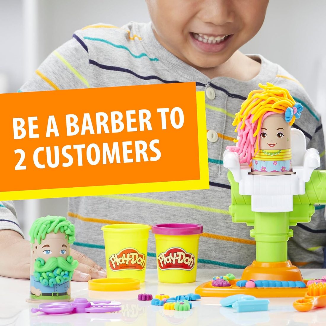 Play-Doh Buzz 'n Cut Fuzzy Pumper Barber Shop Set, view 3