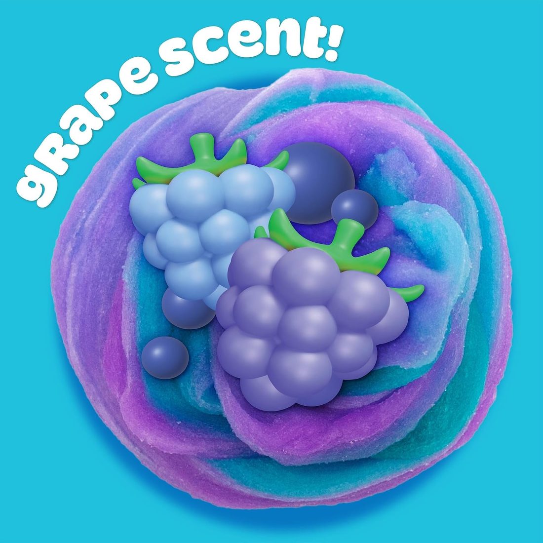 Play-Doh Cloud Scented Slime, Purple & Teal Blue Raspberry, view 3