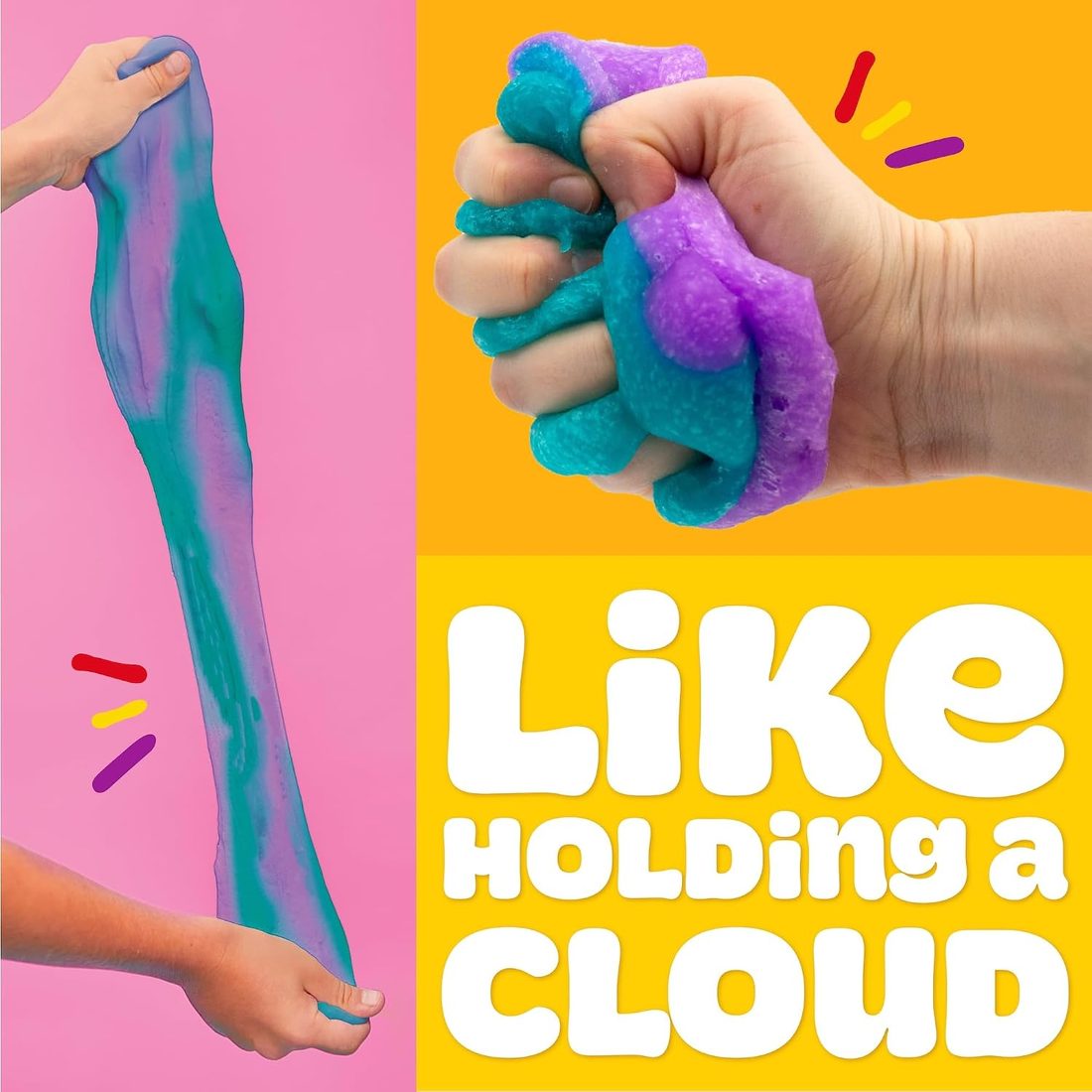 Play-Doh Cloud Scented Slime, Purple & Teal Blue Raspberry, view 5