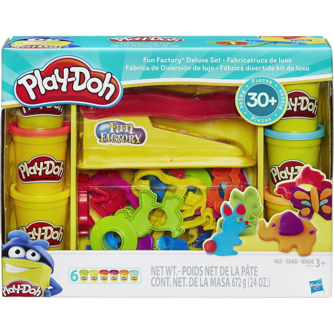Play-Doh Fun Factory Deluxe Set, 31 Tools & 6 Cans, view 2