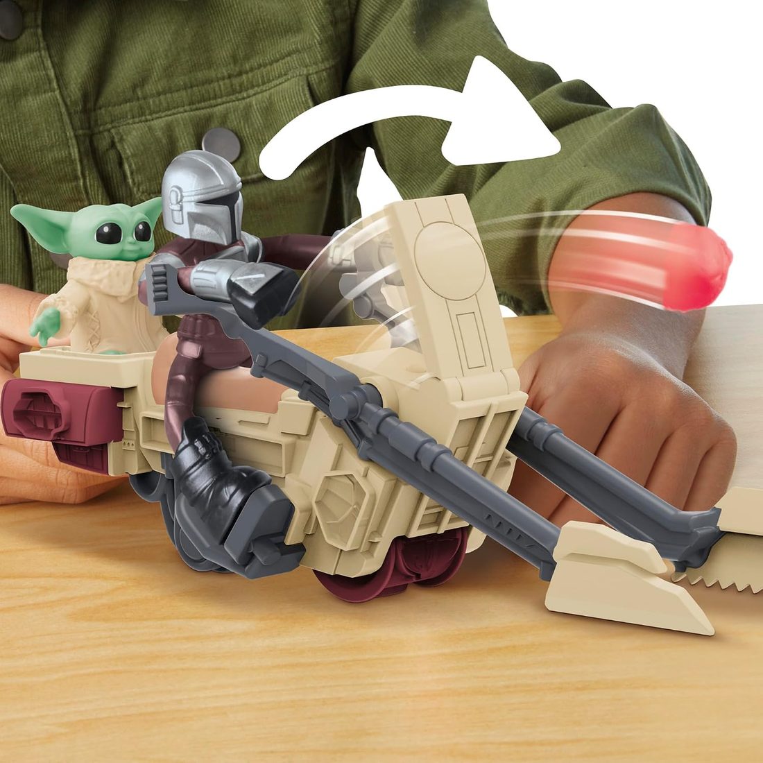 Play-Doh Star Wars Mandalorian Launching Speeder Playset, view 6