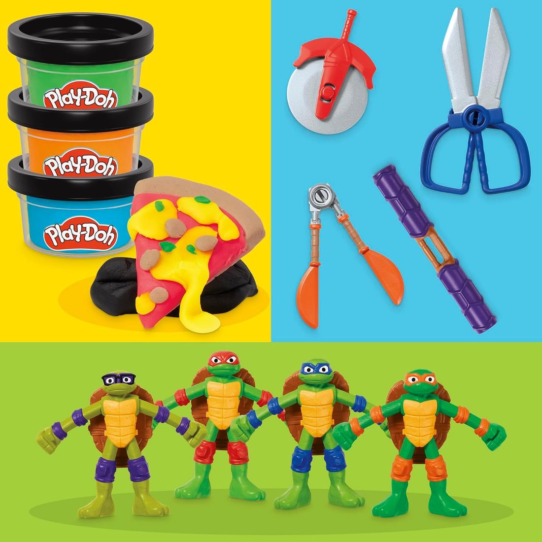 Play-Doh TMNT Cowabunga Creations Bendy Figures Set, view 3
