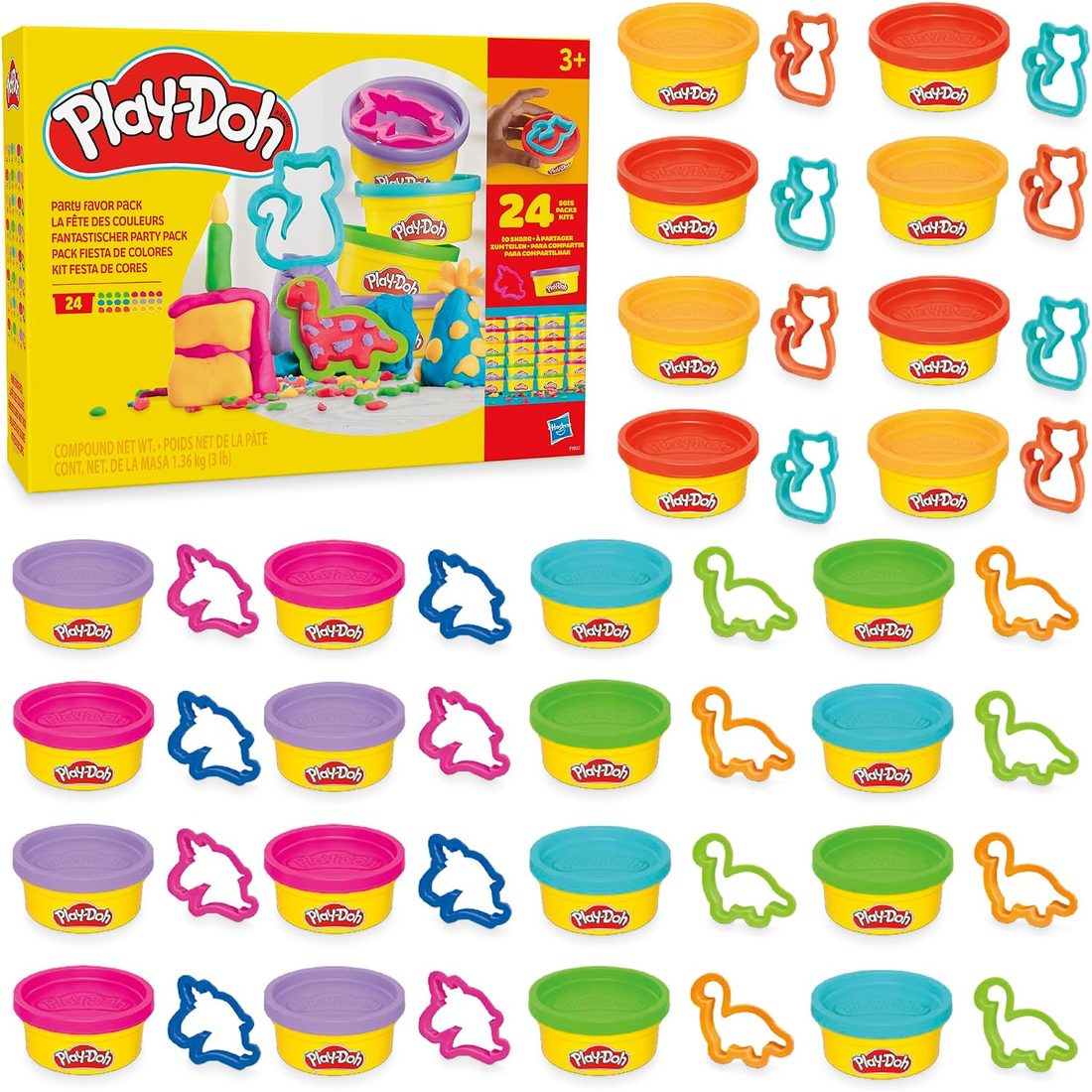 Play-Doh Party Favor Pack, 24 Cans with Cutters