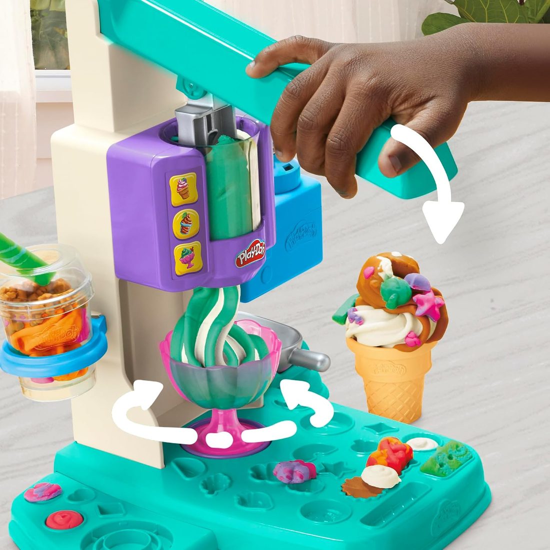 Play-Doh Rainbow Swirl Ice Cream Playset, view 2