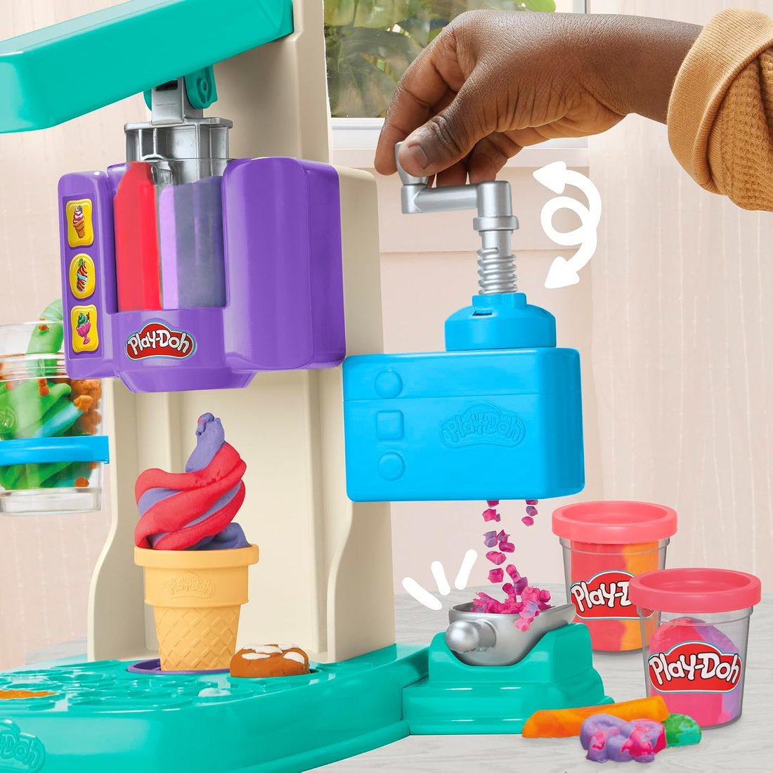 Play-Doh Rainbow Swirl Ice Cream Playset, view 3