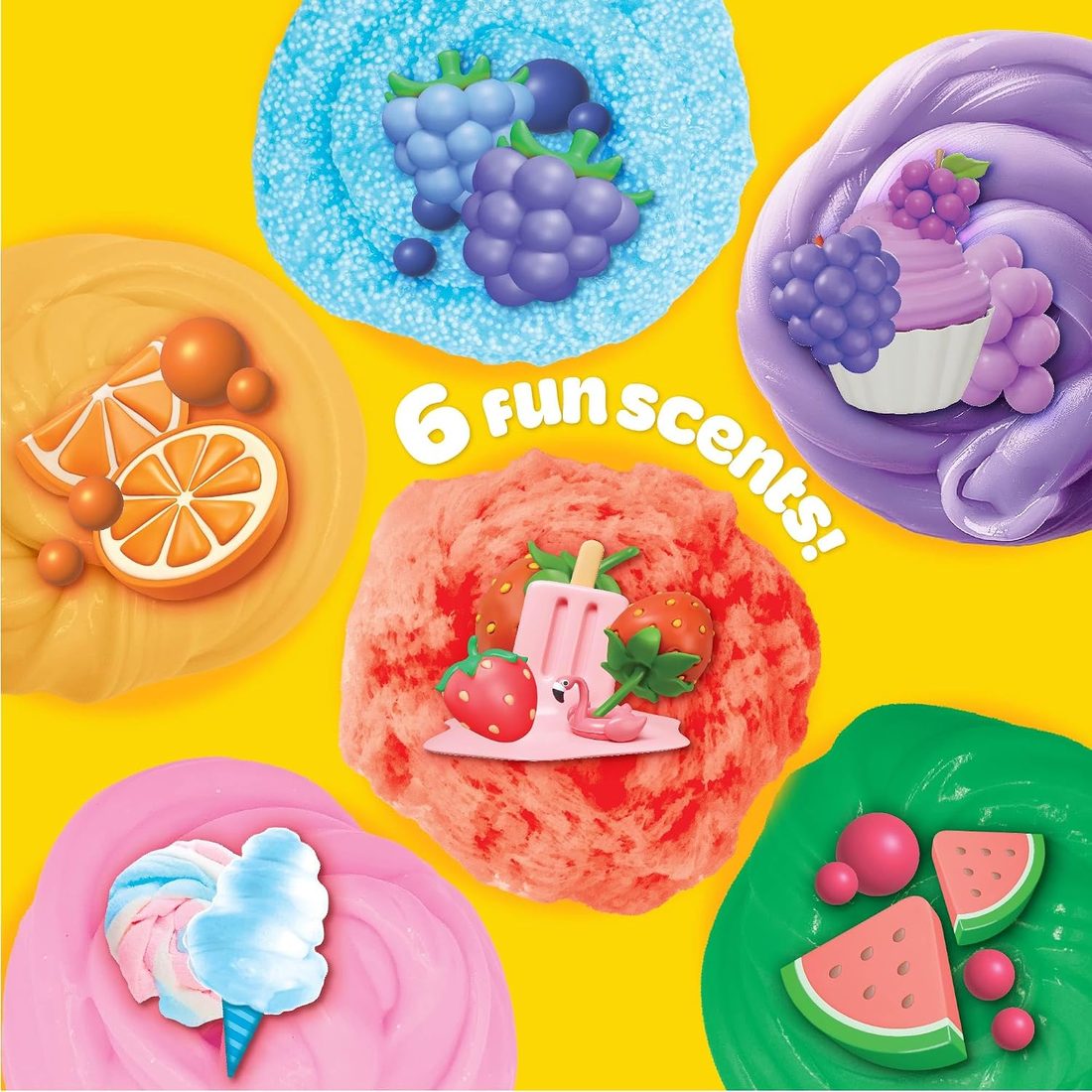 Play-Doh Scented Slime Variety 6-Pack: Stretch, Foam, Butter, Cloud, view 3