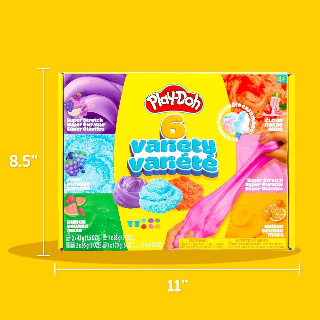 Play-Doh Scented Slime Variety 6-Pack: Stretch, Foam, Butter, Cloud, view 6