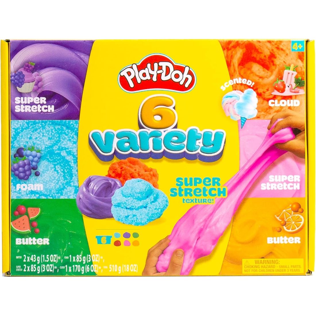 Play-Doh Scented Slime Variety 6-Pack: Stretch, Foam, Butter, Cloud