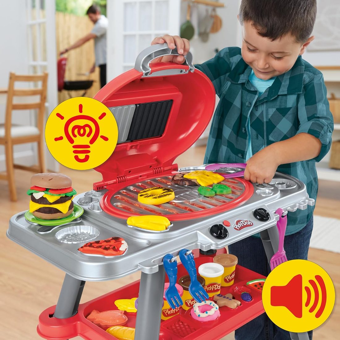 Play-Doh Sizzlin' Grill Playset with Lights & Sounds, view 2