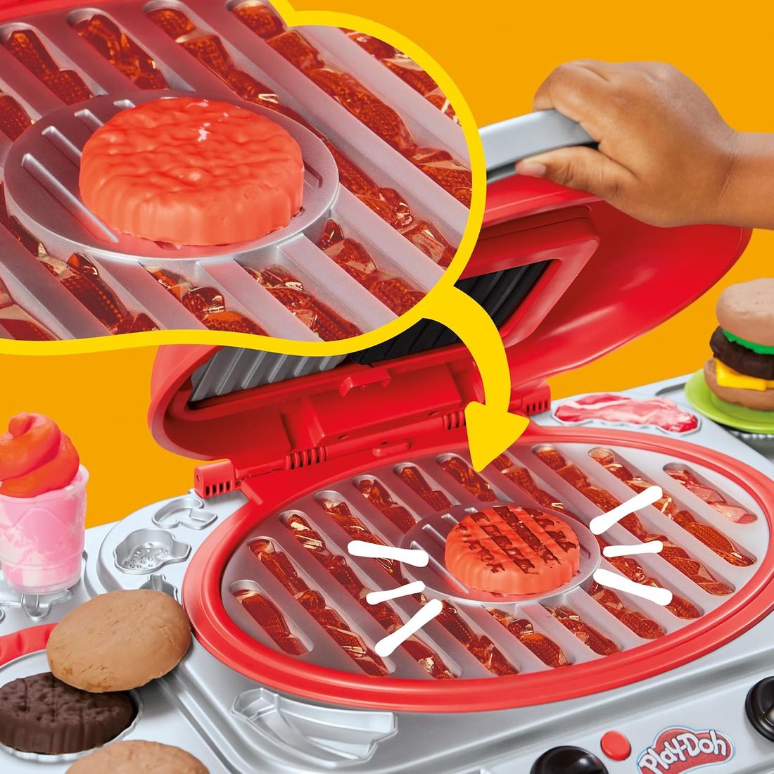 Play-Doh Sizzlin' Grill Playset with Lights & Sounds, view 3