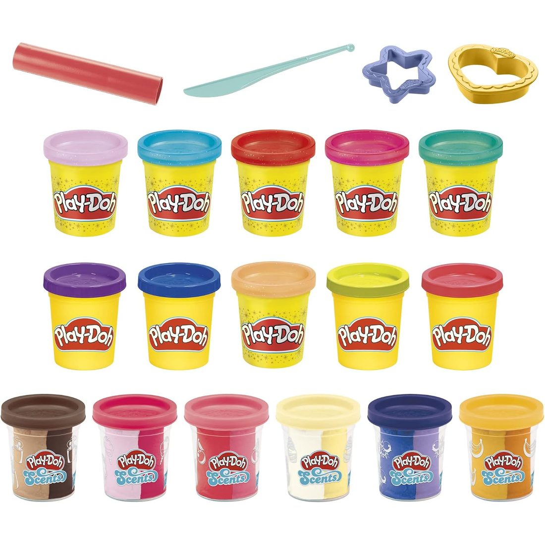 Play-Doh Sparkle and Scents Variety Pack, 16 Cans