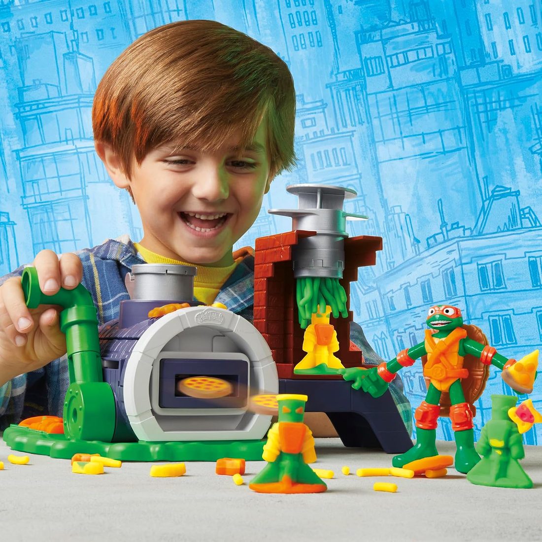 Play-Doh TMNT Slice & Blast Pizza Playset, view 2